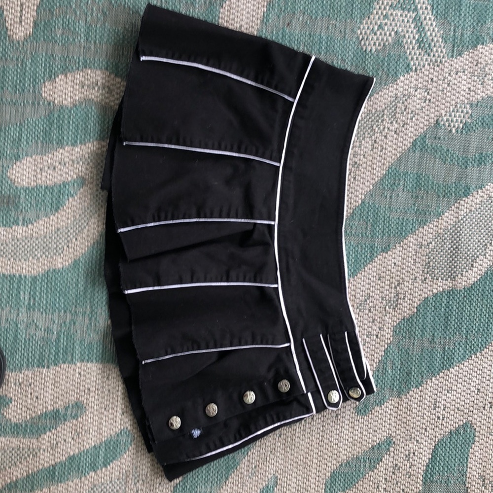 Y2K Tripp NYC Black Stripe Pleated Mini Skirt Emo Schoolgirl Goth Sz Medium 1067